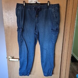 Natural Reflections Indigo Cargo Jogger Pants